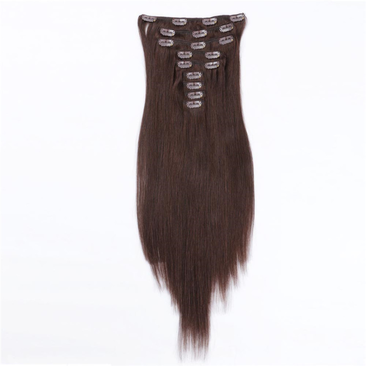 China blonde clip in straight human hair extensions suppliers for women QM107